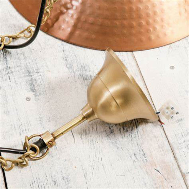 Retro Modern Simplicity Copper Pendant Lamps Brush Gold Metal Spinning Forming Home Decoration with 