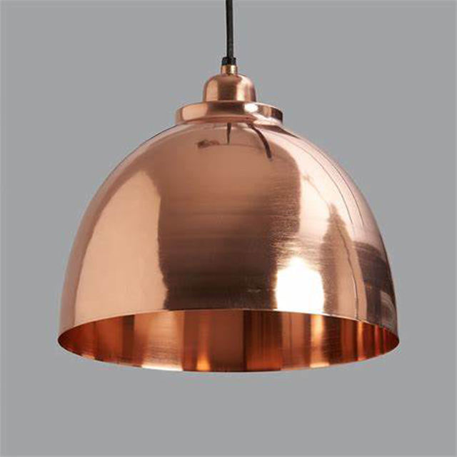 Retro Modern Simplicity Copper Pendant Lamps Brush Gold Metal Spinning Forming Home Decoration with 