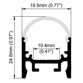 AS2025-R---High - Surface Mount or pendent Aluminum Profiles LED lighting with PMMA Opal diffuser fo