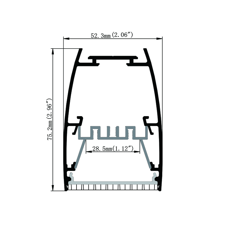 HC5275---Surface/Suspended led aluminum profile: Honeycomb Design with UGR<19, Easy Installation,
