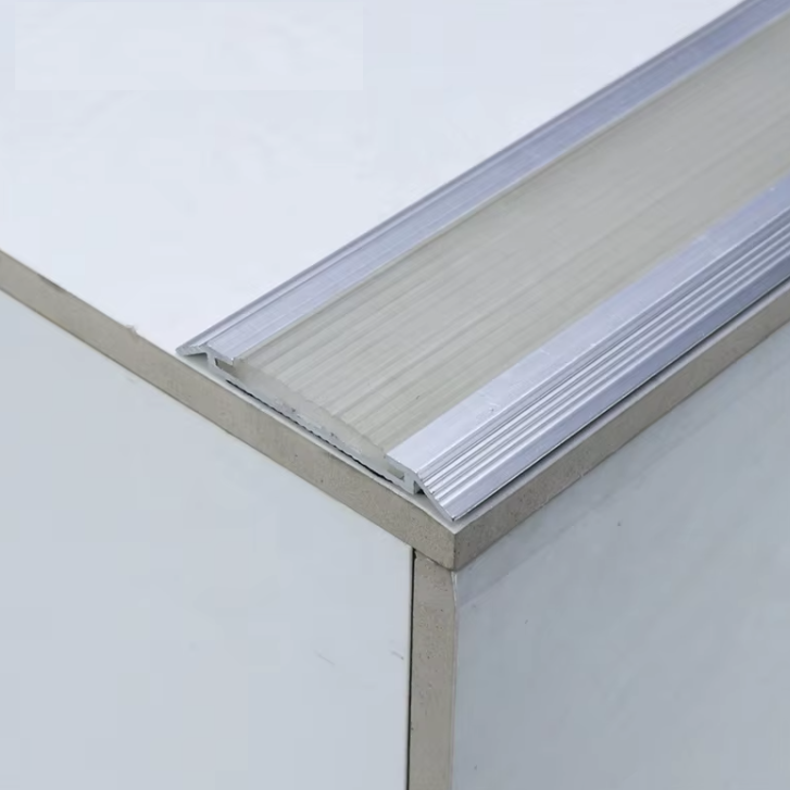 ABESTTEC OEM Factory Surface Mount Flat Aluminum Stair Nosing with Rubber Insert